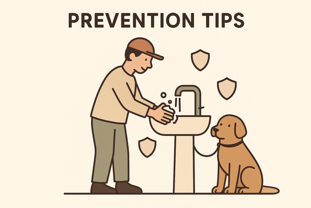 Key prevention strategies for dog owners to avoid dog‐borne illnesses.