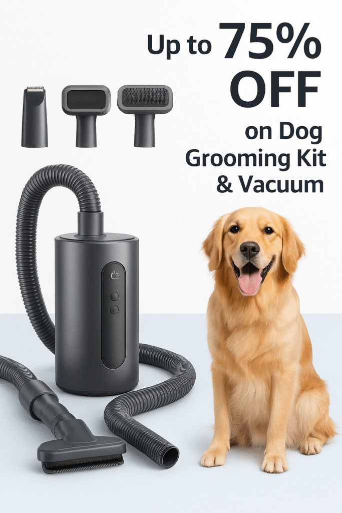 Up to 75% OFF – Dog Grooming Kit & Vacuum